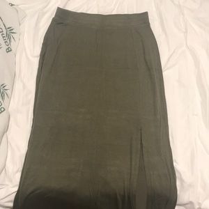 Olive green maxi skirt